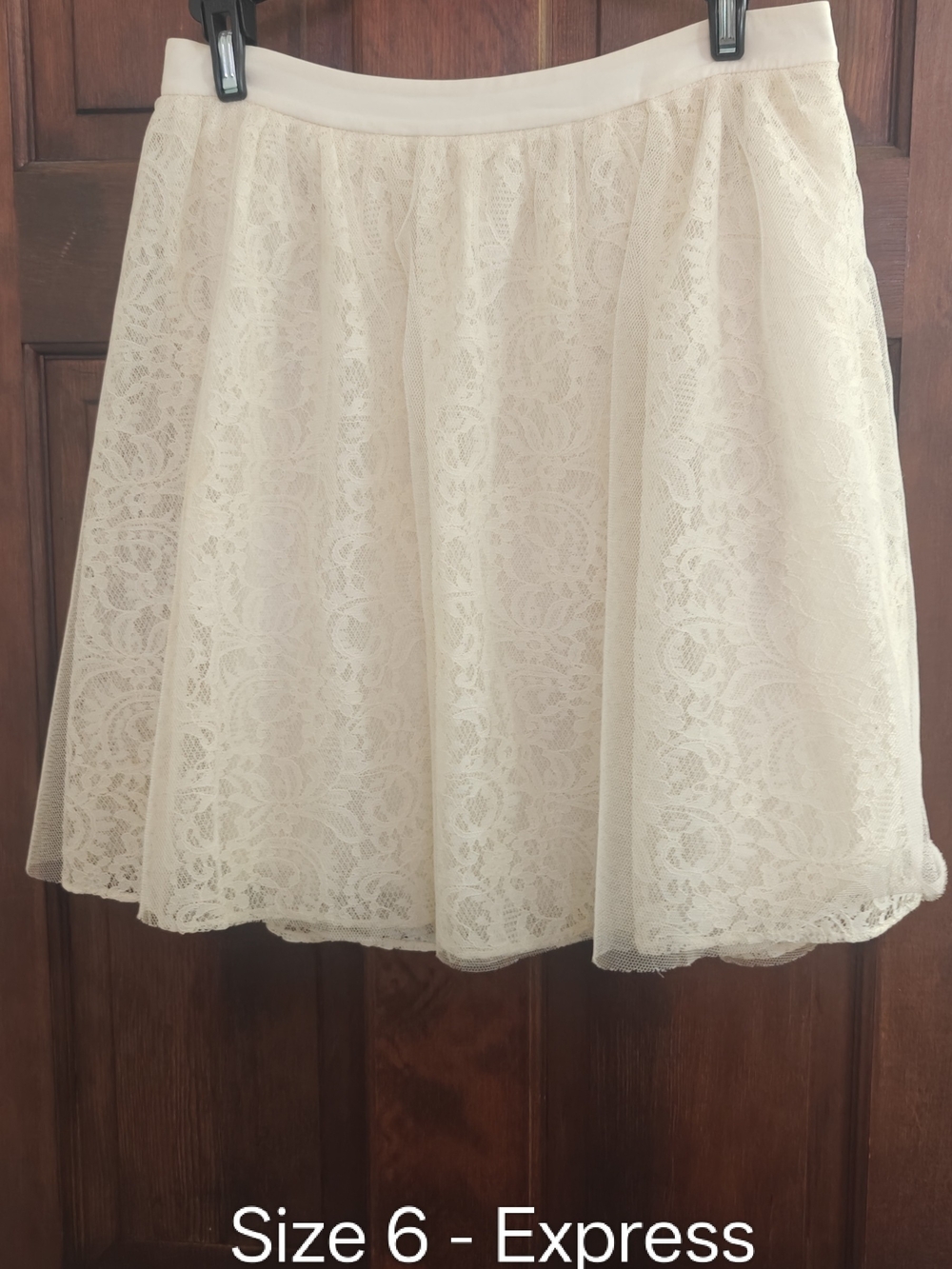 Express Cream Lace Circle Skirt